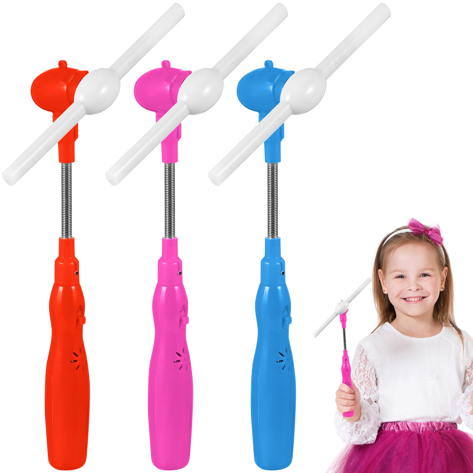 jojofuny 3pcs Led Musical Windmill Toy - Spinning Light Up Pinwheel with Music & Flashing Colors, Glow Party Favors for Kids Birthdays, Night Events, Classroom Prizes