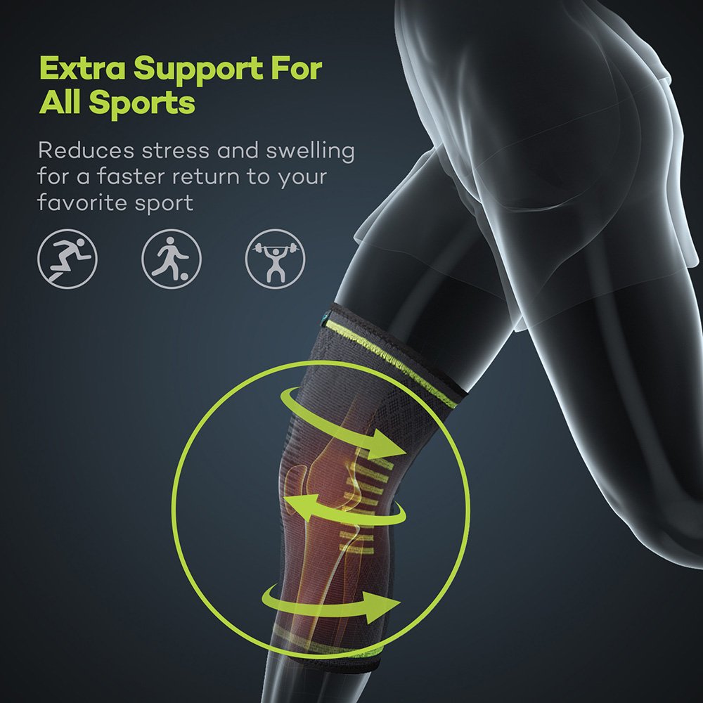 Sable Knee Brace Support Compression Sleeves, 1 Pair FDA Registered