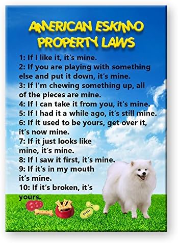 American Eskimo Dog Property Laws Fridge Magnet