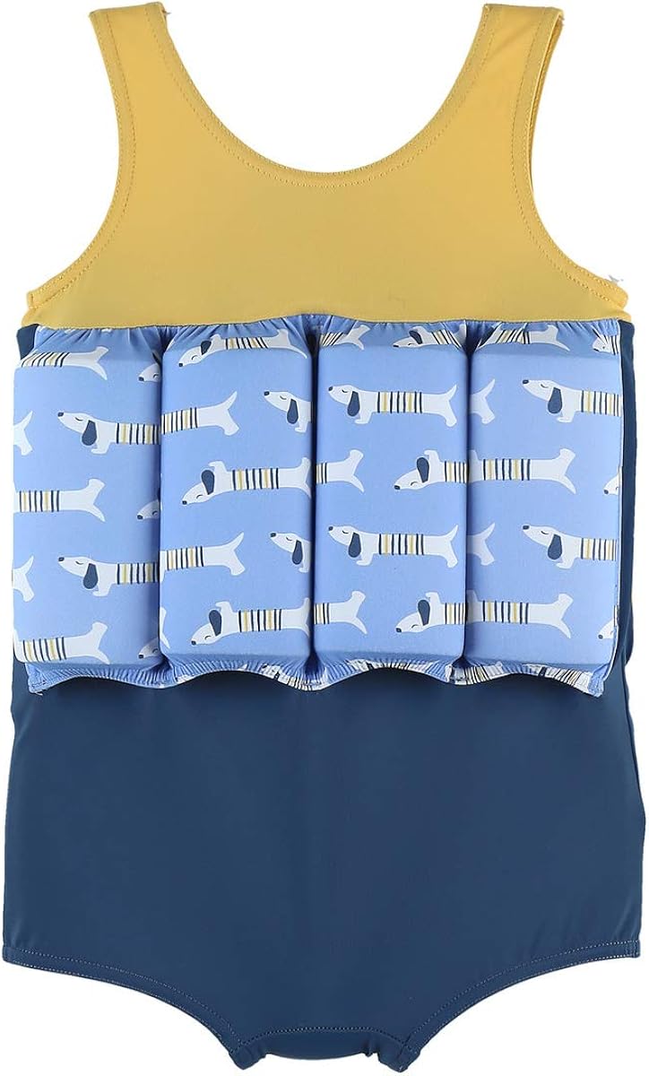 Archimede A Maillot Bouee Jaune Et Bleu Imprime Chiens Bebe Garcon Maillots De Bain Bebe Garcon 0 24m Dwteam In
