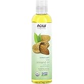 NOW Foods Solutions, Organic Sweet Almond Oil, 100% Pure Moisturizing Oil, Promotes Healthy-Looking Skin, Unscented Oil, 8-Ou