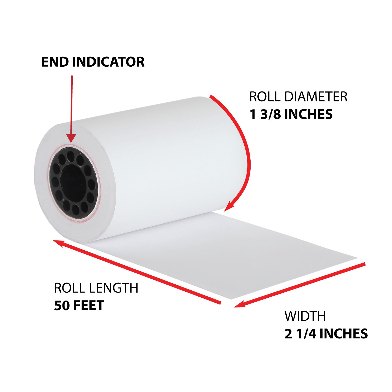 2 1/4"X50' FOR CREDIT CARD TERMINAL RECEIPT PAPER 50 ROLLS eBay
