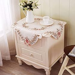 WELLYUK 33 Inch X 33 Inch Vintage Embroidered Pink
