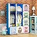 KOUSI Kids Dresser Kids Closet Portable Closet Wardrobe Children Bedroom Armoire Clothes Hanging Storage Rack Cube Organizer,Cute Cartoon,Safety & Large & Sturdy (Blue, 42