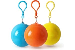 3 Pcs Random-Color Disposable Emergency Raincoat Keychains - Lightweight Travel Raincoats With Hooks, Portable Disposable Rai