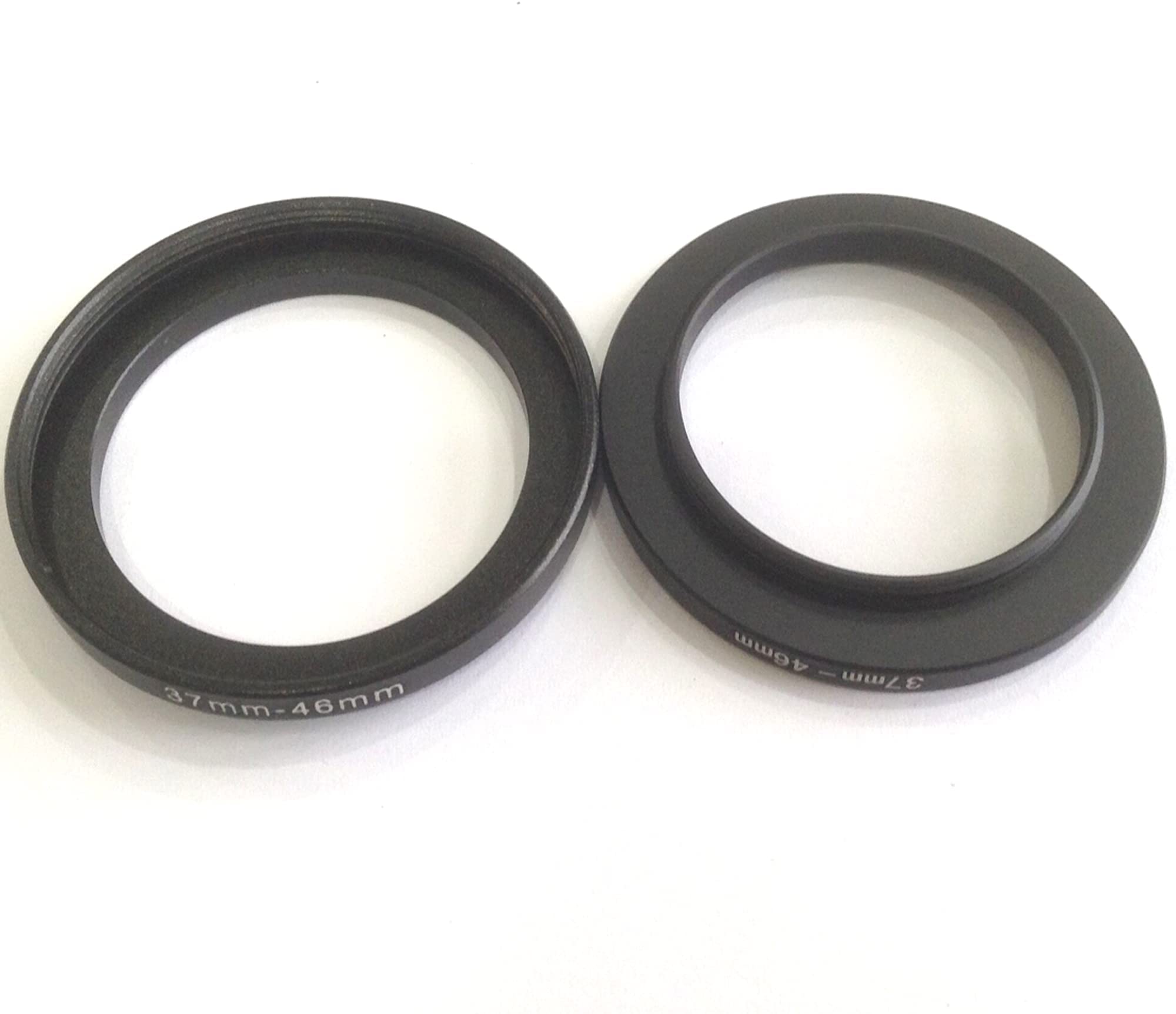 2x Metal 37-46mm Step Up Rings Screws Adapter D-SLR Digital Video Camera Lens Connect-ed Size 37mm To 46mm Filter Circle Diameters Holder Film Connector Focus-ing Photo-graphy Parts Accessories