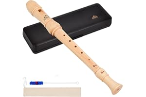 Eastrock Soprano Recorder German fingering C Key Beginners Recorder Instrument for Adults, 3 Piece Recorder With Hard Case（Maple Wood）