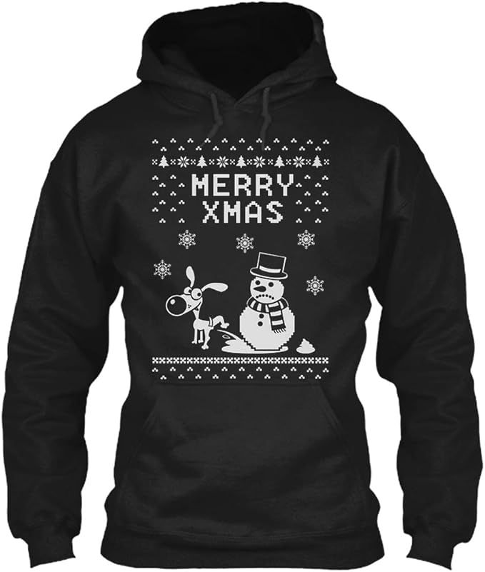 Amazon.com: Merry Xmas Sweatshirt - 50% Cotton, 50% Polyester - 8Oz Heavy Blend Hoodie Pullover 
