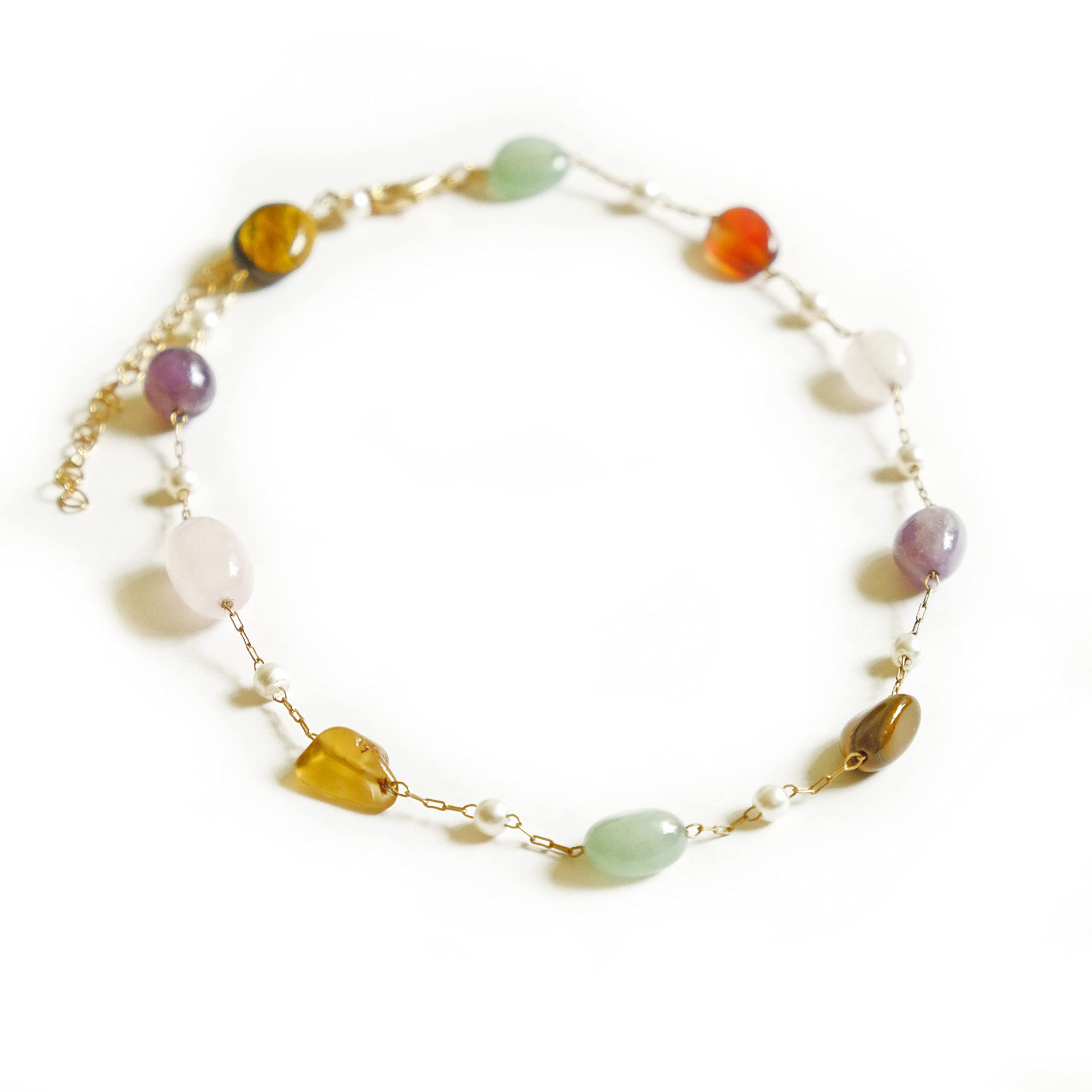 Pretty Decor Pendant Necklace Enamel Gemstone Gift For Her Birthday Daughter Cute Kawai Accessorise Golden