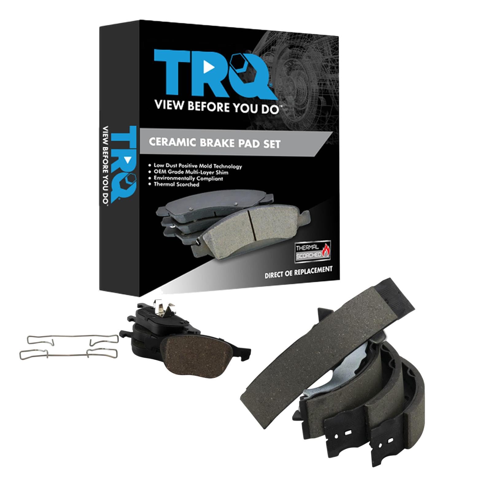 TRQ Front Brake Pads Ceramic Compatible with 2004-2007 Ford Focus Image