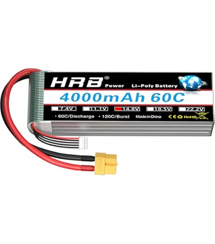 Amazon.com: HRB 4S 5000mAh Lipo Battery XT90 50C 14.8V RC Lipo