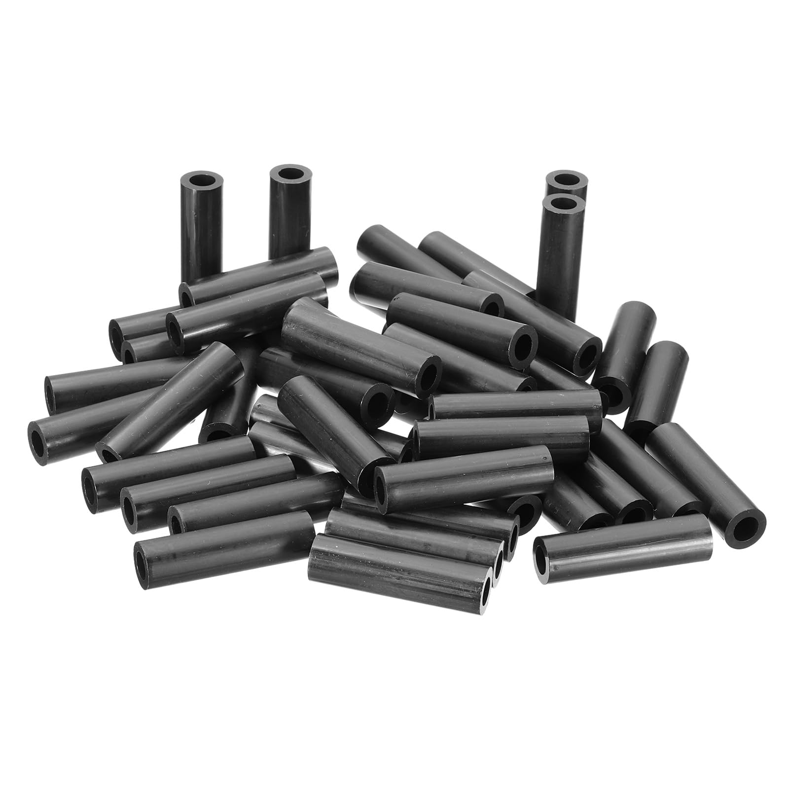PATIKIL 120Pcs M8 ABS Spacers 5/16" ID x 9/16" OD x 2" L Plastic Round Spacer Washers Black Standoff Nut Unthreaded for M8 or 5/16 inch Screws Bolts Electrical Outlet