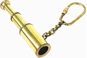 IIV Treasure Gurus Solid Brass Miniature Functional Collapsible Telescope Keychain