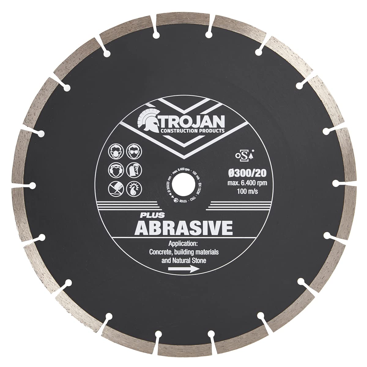 TROJAN 300mm / 12" Universal/Abrasive/Asphalt Diamond Cutting Disc Blade