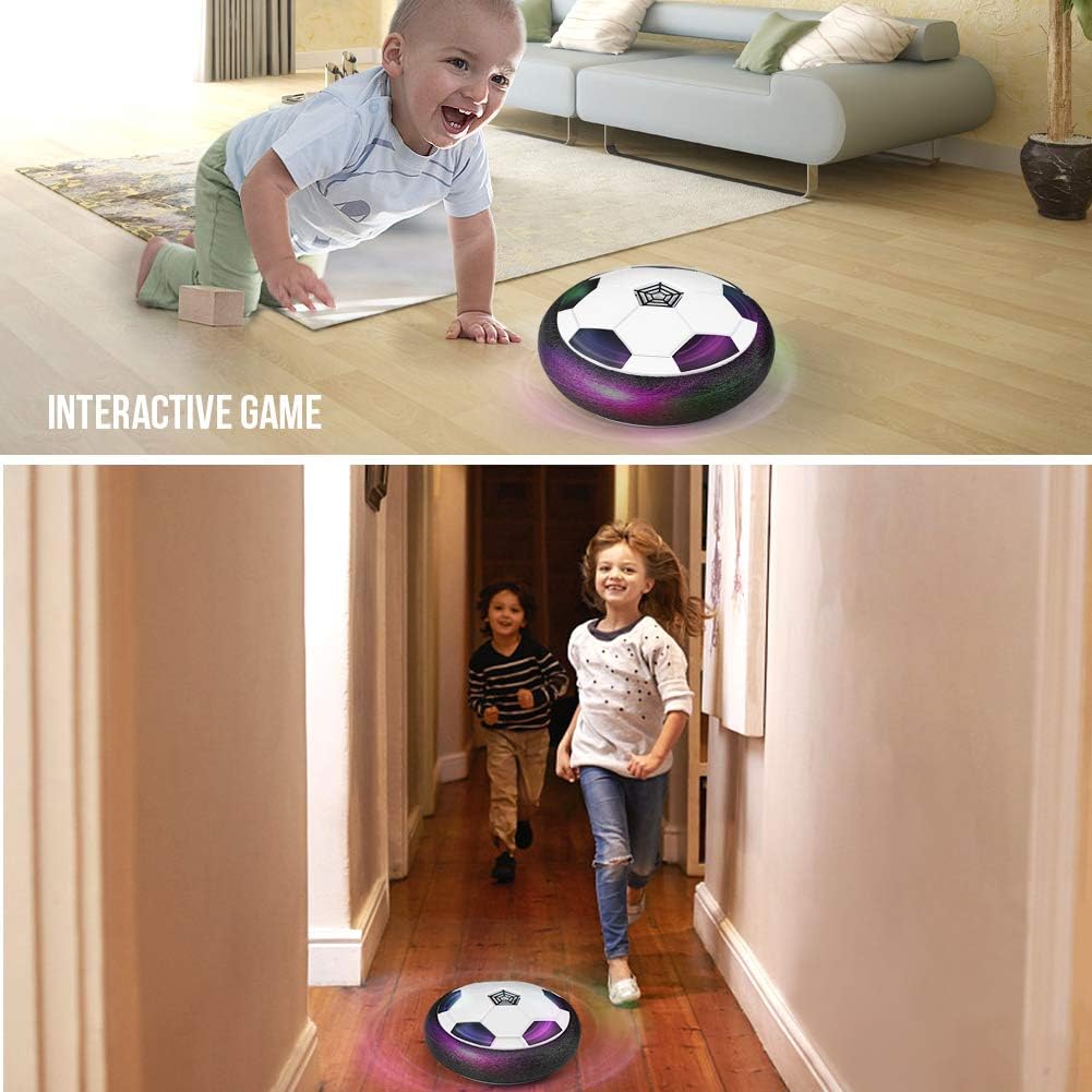 Feiqio Kids Toys Hover Soccer Ball Set with 2 Goals, Air Power Training Football Game, Indoor Soccer Ball with LED Light-Football Toy for Boys Girls Age 3 and up Best Gift (Red): Toys & Games