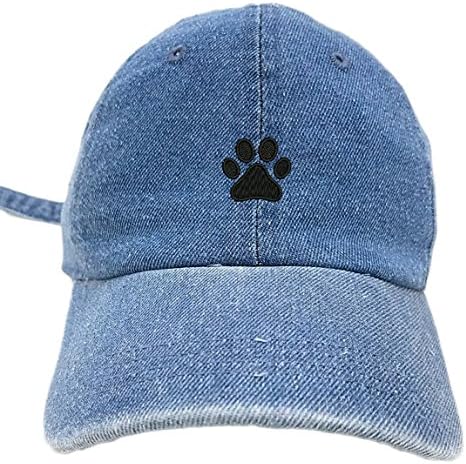 TheMonsta Dog Paw Style Dad Hat Washed Cotton Polo Baseball Cap (Lt.Denim)