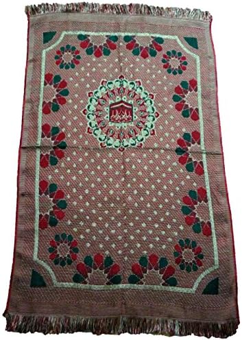 Turkish Islam Prayer Mat QUB002 Thin Sajadah Muslim Salat Carpet Musallah Janamaz House Decor Eid Ramadan Gift (Red)