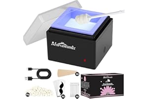 MAROMAMIX Nose Waxing Kit | Portable USB-Powered Wax Warmer for Nose/Ear/Eyebrow/Beard/Lip Hair Removal | Includes 50g Hard Wax Beans, 6 Applicators & 6 Nose Hair Sticks & Silicone Pot | Travel-Friendly Design