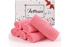 JEFFSUN Baby Washcloths 6 Pack, 10x10 inch Heavenly Soft Pink Wash Cloths for Face and Body, Gentle & Safe Face Towel on Sensitive Skin, Baby Essentials Bath Shower Gifts for Girl Infant Kid Toddler Children