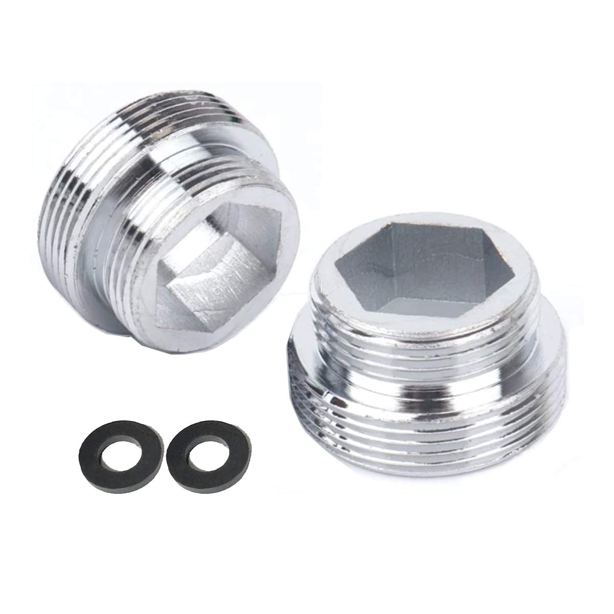 2pcs Metal Faucet Adaptor, HATOOLHA® Tap Aerator Connector Brass Thread Solid Metal Kitchen Tap Connector (M16 to M22)