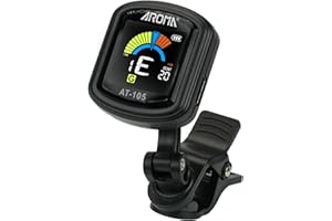 Aroma Guitar Tuner Clip On Rechargeable Chromatic Tuner for Guitar Bass Ukulele Violin Mandolin with Screen Easy to Read in S