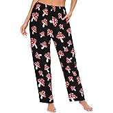 PrelerDIY Women Comfy Pajama Pants Stretch Sleepwear Lounge Pants With Pockets & Drawstring