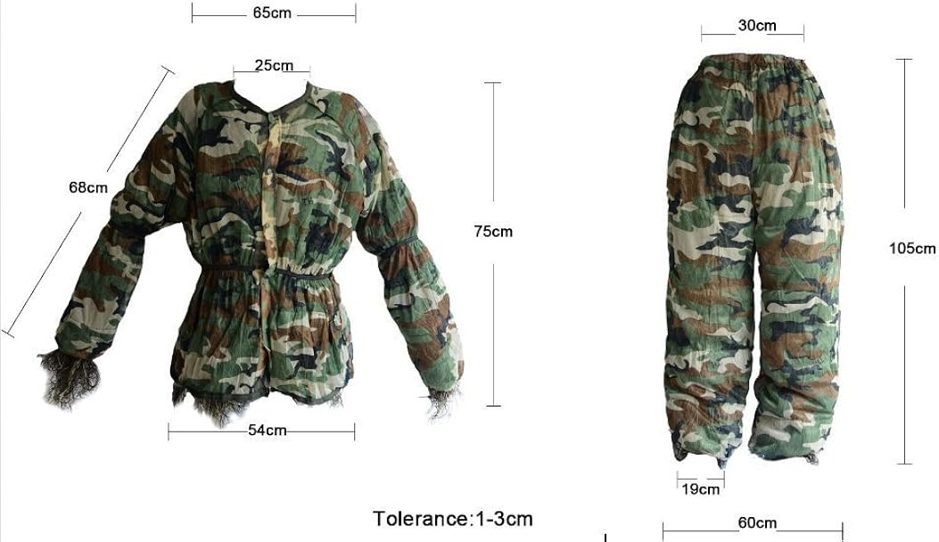 LOOGU Ghillie Suit, Camo Suit Woodland and Forest Design Military Leaf Hunting and Shooting Accessories Tactical Camouflage Clothing Free Size for Airsoft, Wildlife Photography Halloween : Sports & Outdoors