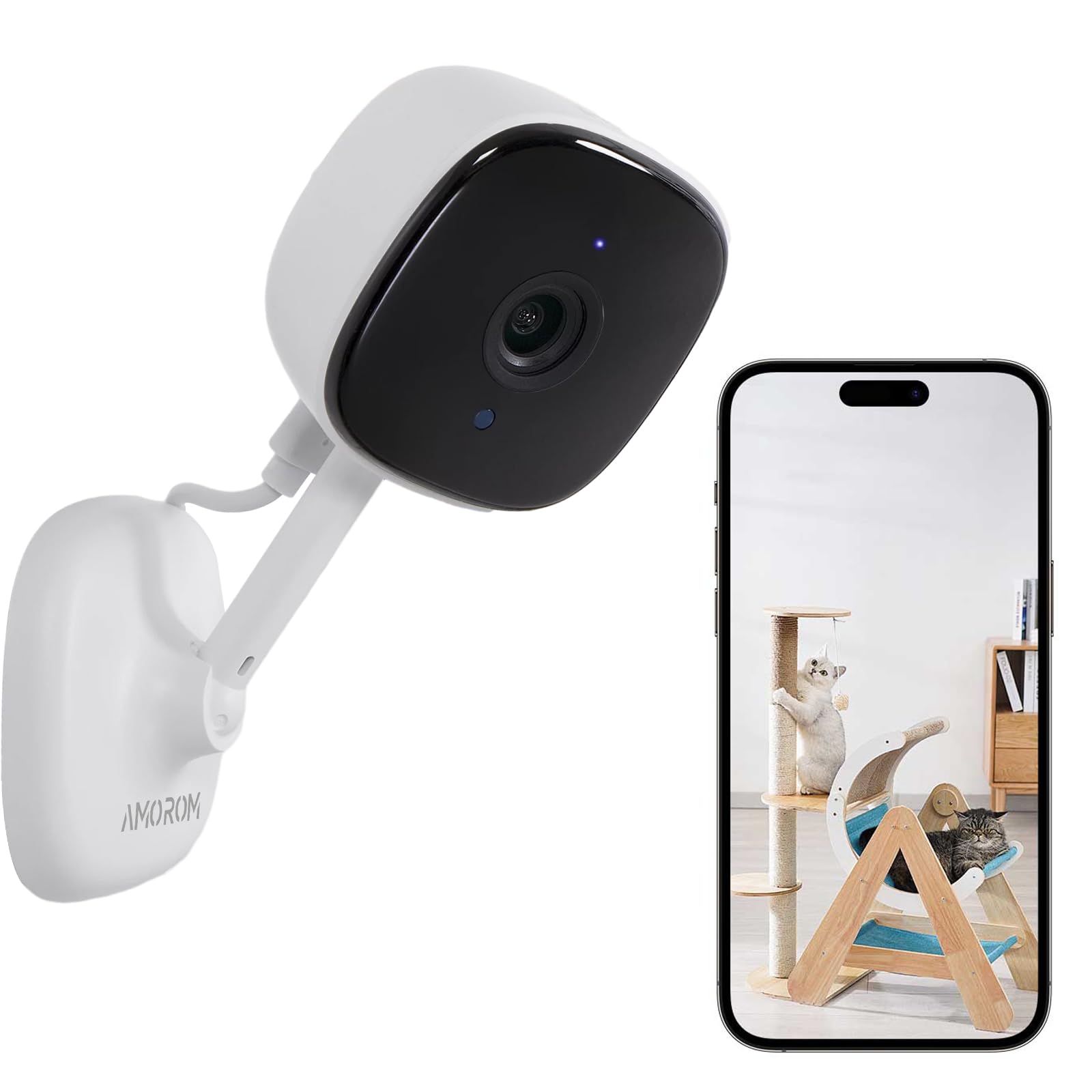 Photo 1 of WiFi Indoor Camera for Home Security, 24/7 Recording Camera for Office/House/Apartment, Cloud & SD Card Storage, 2-Way Audio, Night Vision, AI Motion Detection, Alexa/Google Assistant Supported
