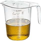 Restaurantware-Chef 101 1 Quart Measuring Jar, 1 Durable Measuring Beaker - Metric and Imperial Units, V-Shaped Spout, Clear 