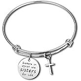 Dabihu Christian Sister Gift Religious Gifts for Women Sisters Bracelet Religious Jewelry Christmas Birthday Present for Friends Cousin Friendship Bangle Faith Gifts