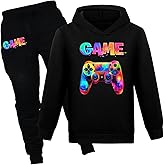 Uivic Boys Girls Game Pullover Hoodie and Pants Outfits Set Kids Youth Gaming Sweatshirt Sweatpants 2 Piece Tracksuit