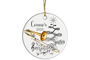 Trombone Christmas Ornament, Trombone Musical Instruments Ornament, Trombone Xmas Ornament 2025, Personalized Trombone Xmas C