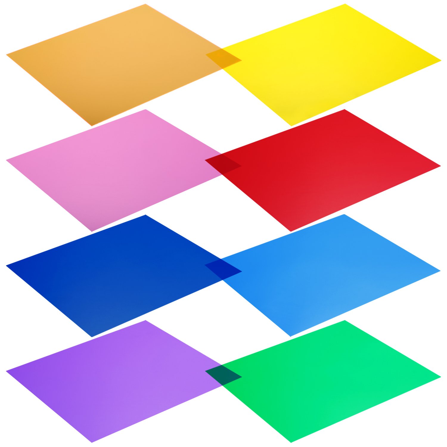 Neewer® 12x12"/30x30cm Transparent Color Correction Light Gel Filter Set Pack of 8 Gel Sheet for Photo Studio Strobe Flashlight (Red, Yellow, Orange, Green, Purple, Pink, Light Blue, Dark Blue)
