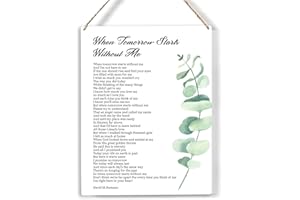 FREHVN When Tomorrow Starts Without Me Poetry Wood Sign Memorial Wooden Signs Rustic Hanging Plaque Home Office Wall Art "8 x 10" Sign Wall Decor