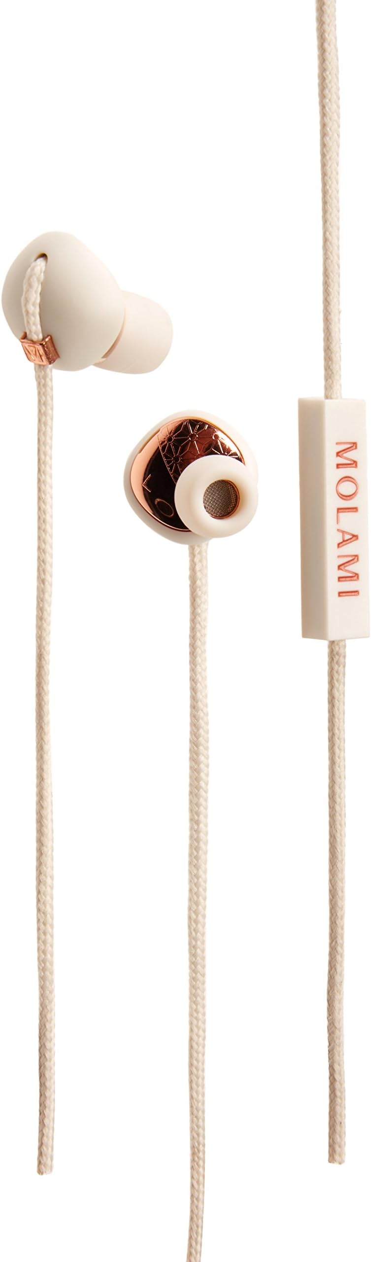 Molami Stitch – Headphones with Microphone and Remote Control, White and Copper