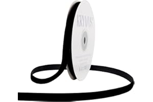 KRYVUS Black Velvet Ribbon 3/8 Inch x 10Yards, Nylon Vintage Velvet Ribbons Perfect for Christmas Decoration, Handmade Craft, Gift Wrapping, Bow Making, Bouquet Packaging