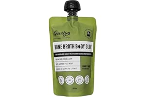 Gevity Rx Bone Broth Body Glue- LEMON & HERB, Go Pouch, Bone Broth Concentrate, 10x more collagen*, The Most Nutrient Dense, Sip-Cook- Create, 100% Grass Fed Beef, 20 servings|5 Litres, 7.05 Ounce