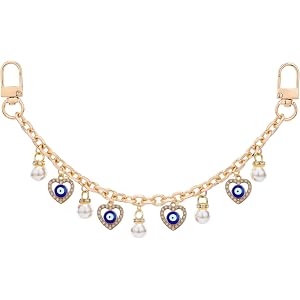 LuneClat 10in Pearl Bag Charm Pendant Decorative Extension Chain