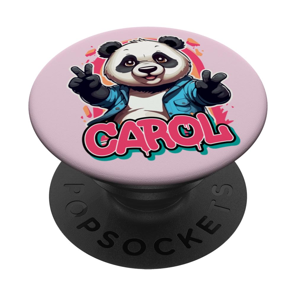 CAROL - Beautiful girl name with adorable Panda PopSockets Swappable PopGrip