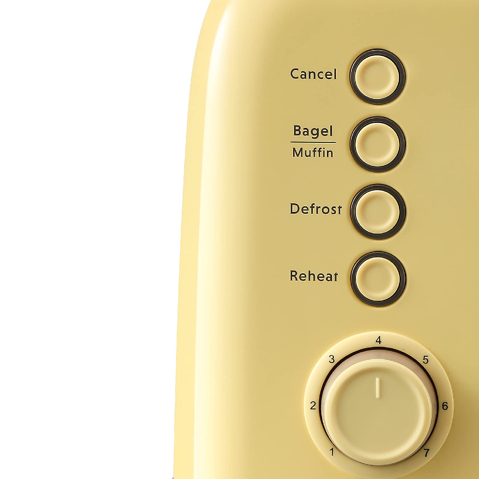 BUYDEEM DT620 Tostadora de 2 rebanadas, ranuras extra anchas, acero inoxidable retro con palanca de elevación alta, función de bagel y muffin, bandeja para migas extraíble, ajustes de 7 tonos, amarillo suave