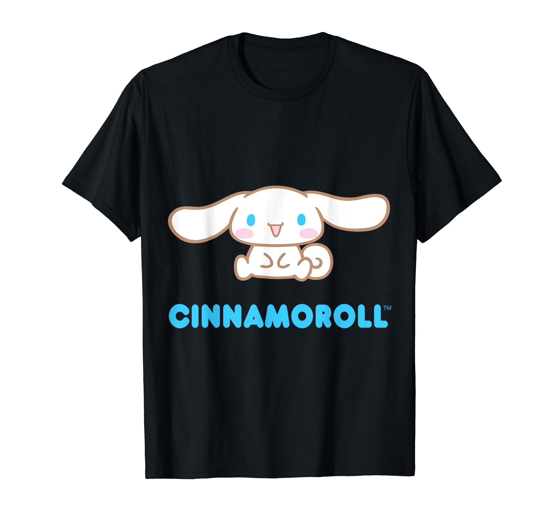 SANRIO Cinnamoroll Character Front & Back T-Shirt, Black