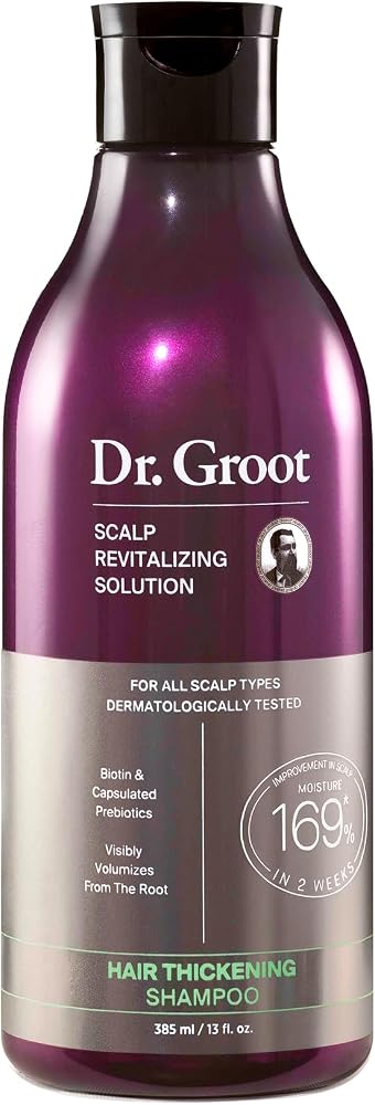 Dr. Groot Hair Thickening Shampoo, Korean Hair Care with Biotin, Rosemary Oil to Help Volumize Thinning, Damaged Hair, Hydrat