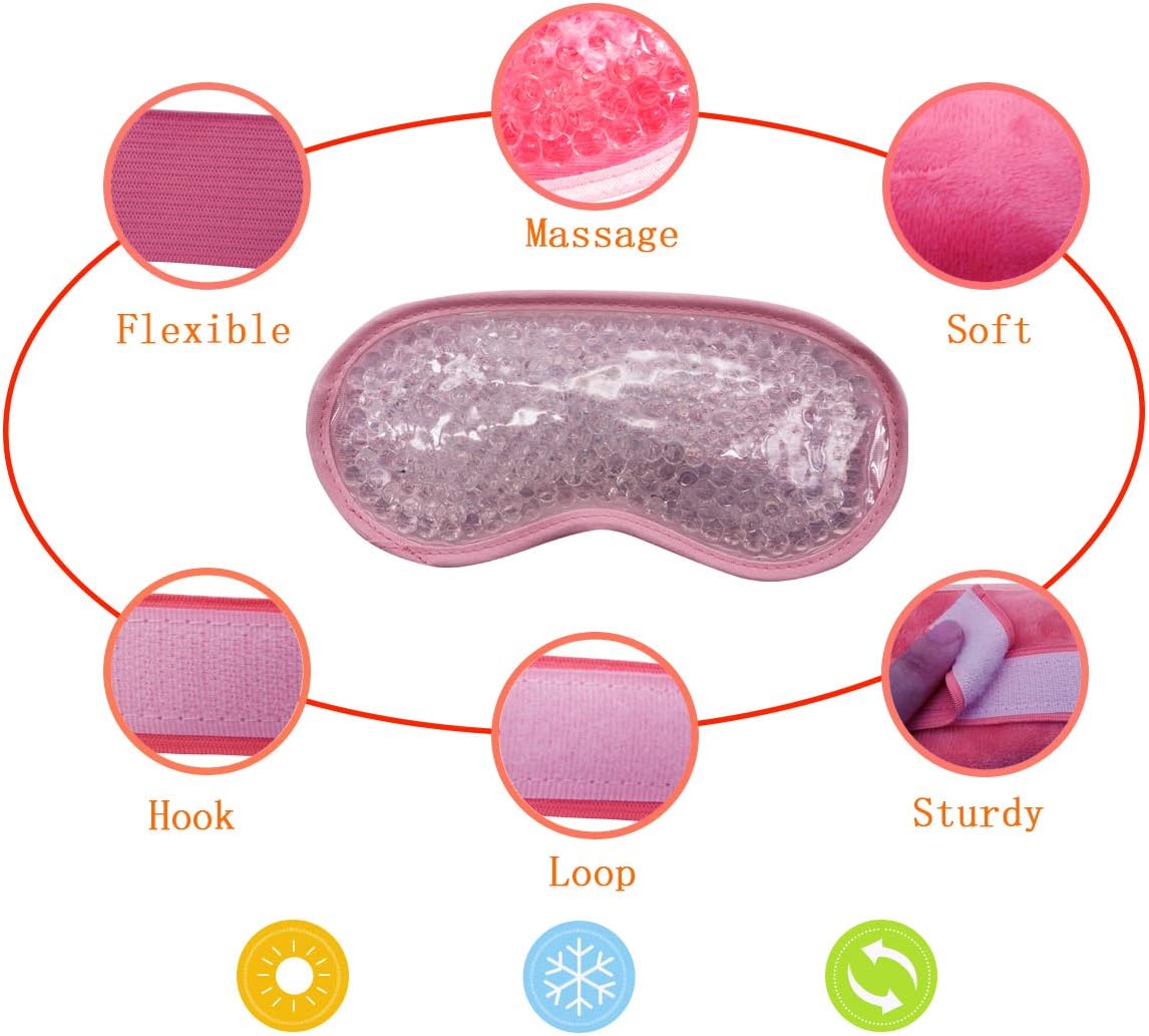 HiFineCare Cold&Hot Eye Mask Gel Bead Cooling Eye Mask for Eyes Puffy Assisted Sleep and Other Problems for Eye Reusable Plush Eye Ice Pack for Hot Cold Therapy (5): Health & Personal Care