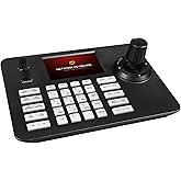 PTZ Camera Joystick Controller, Real-Time 5 Inch LCD Screen, 4D PTZ Controller Keyboard, Onvif /RJ45 /PoE/IP Control for Church Worship Government Court Live Event Streaming