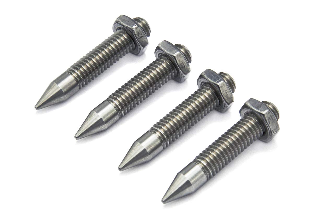 PrecisionGeek – M6 Speaker Spikes (Ø6mm × 35mm | Stainless Steel, Set of 4) – CNC Machined Isolation Feet for HiFi Speakers, Subwoofers, Soundbars & Amplifiers – Anti-Vibration Audio Upgrade