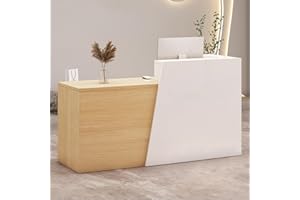 IEHFDCA Retail Reception Desk with Storage, Modern Checkout Counter for Store, Anti-Scratch Front Desk for Salon, Boutique, Cafe – Easy Assembly C 31.5" × 16.5" × 39.4"