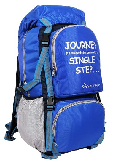POLE STAR Rocky PRO 60 lt Blue Rucksack with rain/dust Cover I Hiking & Trekking Backpack Bag
