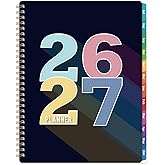 Planner 2026-2027 - 2026-2027 Planner weekly and monthly, July 2026 - June 2027, 9" x 11", Academic Calendar 26-27 with Colourful Tabs, Inner Pocket, Premium Paper, Twin-wire Binding