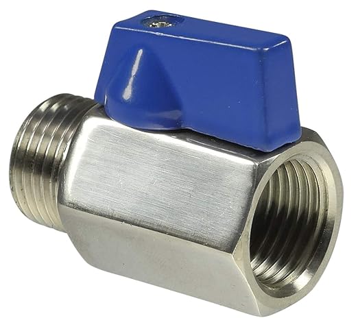 Mini-Kugelhahn, Werkstoff V4A, IG/AG, 1/2'