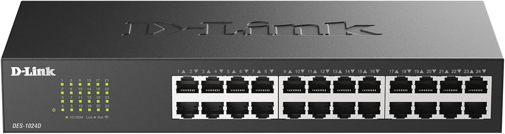 D-Link DES-1024D/B 24-Port Fast Ethernet Unmanaged Metal Desktop Switch UK